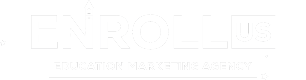 Enrollus education marketing agency white logo
